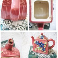 Vintage Tea Pot Majolica Pink & Blue Floral Made in Japan Retro Tea Gift  Farmhouse Cottage Shabby Chic Romantic Classic Tea WhenRosesBloom