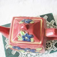 Vintage Tea Pot Majolica Pink & Blue Floral Made in Japan Retro Tea Gift  Farmhouse Cottage Shabby Chic Romantic Classic Tea WhenRosesBloom