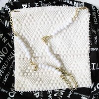 White Beaded Purse Vintage Retro Boho Mod Hippie Style Mod Swinging 60s Style Shoulder Bag for Cosplay NOS new old stock WhenRosesBloom