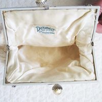 Vintage Purse White  Beaded Formal Evening Bag Elegant Handbag Wedding Tea Party Cocktail Party Deubutante Classic Bridal WhenRosesBloom