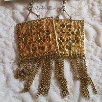 Vintage Gold  Earrings Chandelier Boho Gypsy Hipster Casual Retro Jewelry Casual Wedding Pierced Earrings  FREE SHIP US WhenRosesBloom