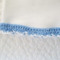 Vintage Pillowcases Crochet Lace Blue Parasol Lady Trousseau Pair NOS Shabby Chic Farmhouse Cottage Style Free Shipping in US WhenRosesBloom