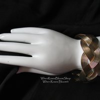 Vintage Bracelet Wire Braid Design Casual Retro 70s 80s Boho Gypsy Hipster Retro Jewelry Gift  WhenRosesBloom