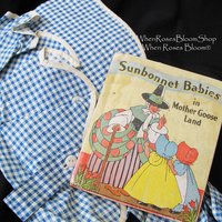 Book Sunbonnet Babies in Mother Goose Land Vintage Retro Library Decorative Graphic Art Rare Juvenile Child Reader Fiction WhenRosesBloom