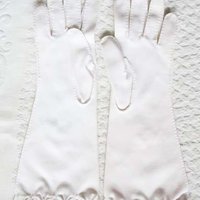 Vintage White Gloves Pearl Rhinestone Retro Mid Century Wedding Bride  Free Ship US Downton Austen Titanic Cosplay    When Roses Bloom