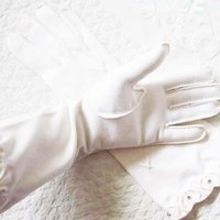 Vintage White Gloves Pearl Rhinestone Retro Mid Century Wedding Bride  Free Ship US Downton Austen Titanic Cosplay    When Roses Bloom