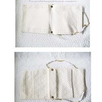 White Beaded Purse Vintage Retro Boho Mod Hippie Style Mod Swinging 60s Style Shoulder Bag for Cosplay NOS new old stock WhenRosesBloom
