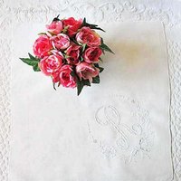 Vintage White Madeira Hanky R Initial Monogram Wedding Keepsake Gift Handkerchief Remembrance Heirloom Free Ship  US WhenRosesBloom