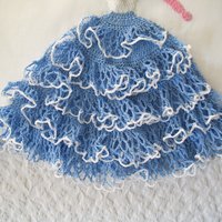 Vintage Pillowcases Crochet Lace Blue Parasol Lady Trousseau Pair NOS Shabby Chic Farmhouse Cottage Style Free Shipping in US WhenRosesBloom