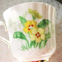 Tea Cup Yellow Floral English Bone China Old Royal Vintage Retro Tea Gift Classic Mid Century Modern Shabby Chic Tea  WhenRosesBloom
