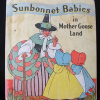Book Sunbonnet Babies in Mother Goose Land Vintage Retro Library Decorative Graphic Art Rare Juvenile Child Reader Fiction WhenRosesBloom