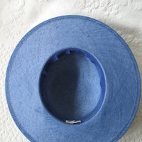 Vintage Blue Straw Hat Classic Romantic Tailored Elegance Lady Diana Retro Artsy Dressy Style for Garden Wedding Tea Party WhenRosesBloom