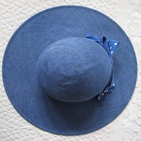 Vintage Blue Straw Hat Classic Romantic Tailored Elegance Lady Diana Retro Artsy Dressy Style for Garden Wedding Tea Party WhenRosesBloom