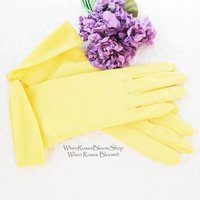 Vintage Gloves Sheer Yellow NOS  Retro Mid Century Wedding Tea Dance Downton Tea Party  Mid Century Cosplay  Free Ship  US When Roses Bloom