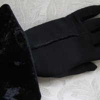 Vintage Black Gloves Sz 6+  Velvet Elegant Hollywood Glamour Dance Wedding Evening Cocktail Steampunk Cosplay Free Ship US  WhenRosesBloom