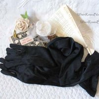 Vintage Gloves Black Long Opera Debutante Presentation Formal Gloves Mid Centuty Retro Hollywood Lady Mary Steampunk Cosplay WhenRosesBloom