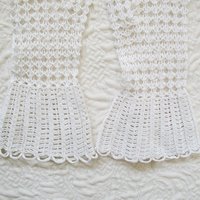 Vintage Gloves White Crochet Elegant Tea Party Vintage Retro Wedding Bridesmaid Communion Victoria Downton J Austen Cosplay WhenRosesBloom