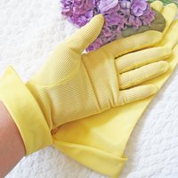 Vintage Gloves Sheer Yellow NOS  Retro Mid Century Wedding Tea Dance Downton Tea Party  Mid Century Cosplay  Free Ship  US When Roses Bloom