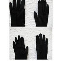 Vintage Black Gloves Sz 6+  Velvet Elegant Hollywood Glamour Dance Wedding Evening Cocktail Steampunk Cosplay Free Ship US  WhenRosesBloom