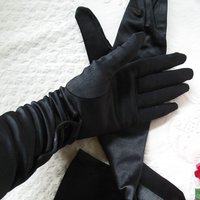 Vintage Gloves Black Long Opera Debutante Presentation Formal Gloves Mid Centuty Retro Hollywood Lady Mary Steampunk Cosplay WhenRosesBloom