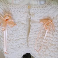 Vintage Baby Jacket Cardigan Matinee Jacket  Hand Crochet Baby Keepsake Heirloom Gift WhenRosesBloom