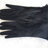 Vintage Gloves Black Retro Mid Century Tea Dance Wedding Downton Miss Fisher Steampunk Cosplay Gloves NOS Free Ship  US When Roses Bloom