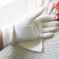 White Gloves Vegan Fabric Retro Vintage Tea Party Wedding  Elegant Cosplay  Mid Century Style washable gloves Free Ship US When Roses Bloom