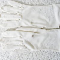 White Gloves Vegan Fabric Retro Vintage Tea Party Wedding  Elegant Cosplay  Mid Century Style washable gloves Free Ship US When Roses Bloom
