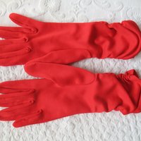 Vintage Gloves Red Size 6-Sz 7.5 gathered wrist accent Tea Party Dance  Mid Century Audrey Hepburn Style Free ship US WhenRosesBloom