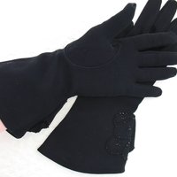 Vintage Black Gloves Gauntlet wrist beads  Elegant Hollywood Glamour Dance Evening Cocktail Steampunk Cosplay Free Ship US  WhenRosesBloom
