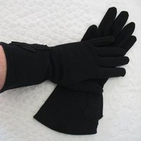 Vintage Black Gloves Gauntlet wrist beads  Elegant Hollywood Glamour Dance Evening Cocktail Steampunk Cosplay Free Ship US  WhenRosesBloom
