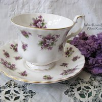 Royal Albert Sweet Violets Vintage Tea Cup English Bone China Retro Tea Time Gift Dainty Mid Century Style Shabby Chic WhenRosesBloom
