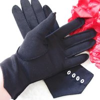Vintage Gloves Black Size 7 Retro Mid Century Tea Dance Wedding Downton Miss Fisher Steampunk Cosplay Gloves Free Ship  US When Roses Bloom