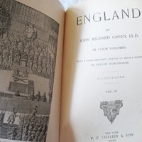 Vintage Red Books History England 449-1898 John R. Green LLD  circa 1900s Set of 4 Classic  Red Gold Decorative Library Gift  WhenRosesBloom