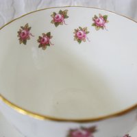 Vintage Tea Cup Ansley Pink Rosebud Hathaway English Bone china Tea Cup  Downton Shabby Chic Mid Century Tea Party Gift  WhenRosesBloom