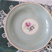 Vintage Tea Cup Turquoise Blue  Rose Footed Melrose German US Zone  Downton Elegant Shabby Chic Mid Century Tea Party Gift  WhenRosesBloom