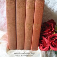 Vintage Red Books History England 449-1898 John R. Green LLD  circa 1900s Set of 4 Classic  Red Gold Decorative Library Gift  WhenRosesBloom
