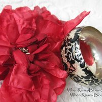Silver Bangle Bracelet Black Enamel Classic Casual Jewelry Boho Gypsy Hipster Retro Vintage Jewelry  WhenRosesBloom