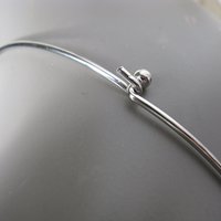 Vintage Silver Choker Pendant 70s Minimalist Style Modernist Floral Statement Necklace Boho Gypsy Retro Elegant Free Ship US WhenRosesBloom