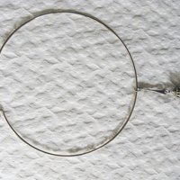 Vintage Silver Choker Pendant 70s Minimalist Style Modernist Floral Statement Necklace Boho Gypsy Retro Elegant Free Ship US WhenRosesBloom