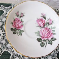 Vintage Tea Cup Pink Roses English Bone China Retro Tea Gift Mid Century Shabby Chic Farmhouse Jane Austen Downton Abbey WhenRosesBloom