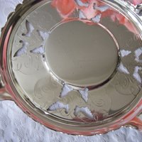 Silver Tea Trivet Hot Plate Vintage Tea Party Wedding Birthday Entertaining Tea Gift Silver Rococo Elegant Shabby Chic   WhenRosesBloom
