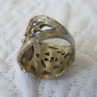 Vintage Costume Statement Ring Retro 60 Hollywood Party Style Elegant Wedding Jewelry Faux Opal Moonstone Aurora Borealis WhenRosesBloom