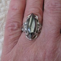 Vintage Statement Ring Black Silver Retro Classic Edwardian Elegant Costume Jewelry Black STER. Mourning Goth Cosplay Style WhenRosesBloom
