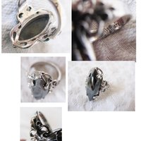 Vintage Statement Ring Black Silver Retro Classic Edwardian Elegant Costume Jewelry Black STER. Mourning Goth Cosplay Style WhenRosesBloom