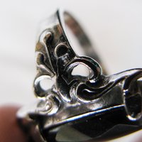Vintage Statement Ring Black Silver Retro Classic Edwardian Elegant Costume Jewelry Black STER. Mourning Goth Cosplay Style WhenRosesBloom