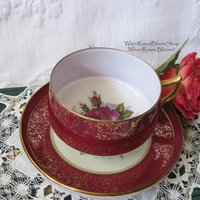 Vintage Tea Cup Pink Roses Made in Japan Saja Mid Century Retro Elegant Tea Gift Victoria Downtown Tea Cottage Shabby Chic WhenRosesBloom