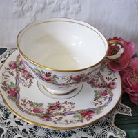 Vintage English Tea Cup Pink Roses Melba Bone China Floral Tea Mid Century Retro English Tea Gift  Shabby Chic Romantic Tea WhenRosesBloom