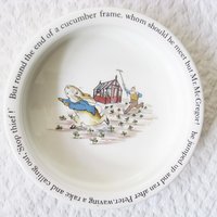 Vintage Peter Rabbit Porringer Bowl  Baby Toddler Beatrix Potter classic baby shower gift nursery decor Keepsake Heirloom WhenRosesBloom