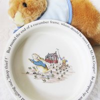 Vintage Peter Rabbit Porringer Bowl  Baby Toddler Beatrix Potter classic baby shower gift nursery decor Keepsake Heirloom WhenRosesBloom